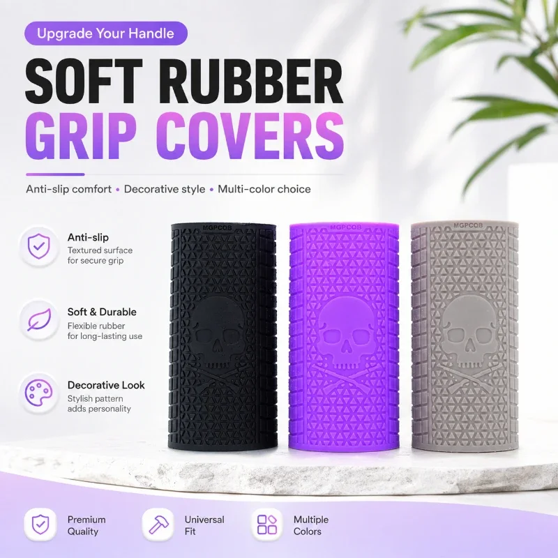Soft Silicone Handle Case Anti-slip Wear-resistant Hand Grip Cover Shock Absorbing Protective Sleeve Decorative Hand Holder Case