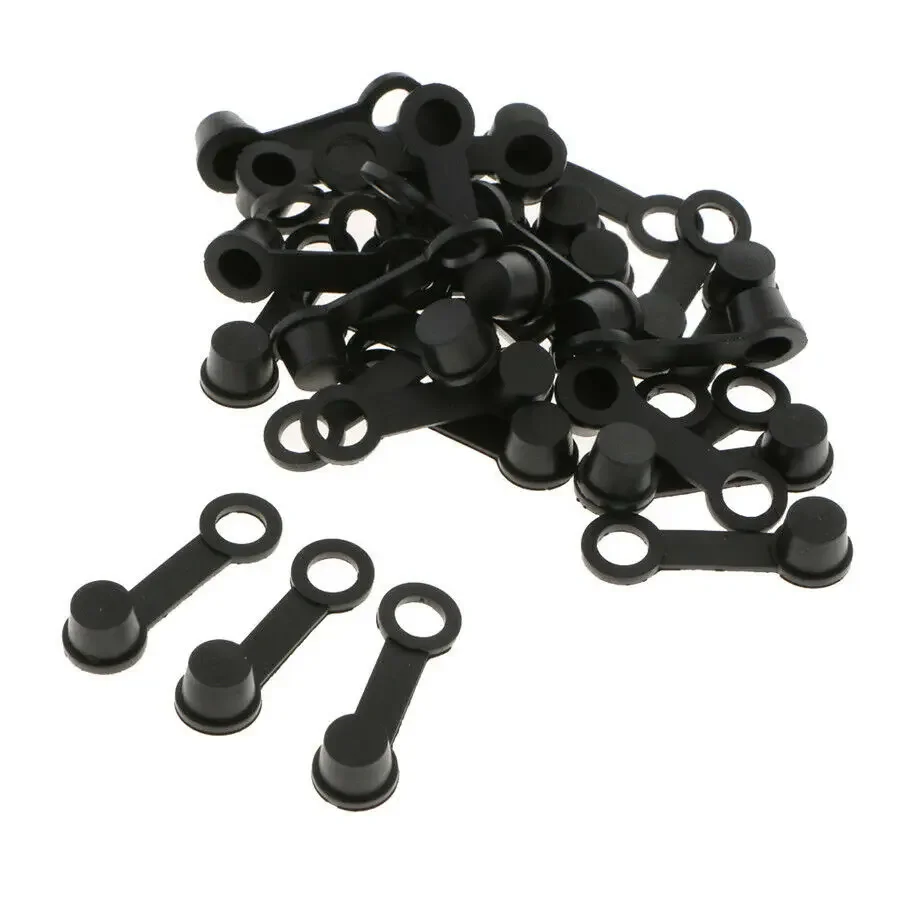 20/40pcs 3cm Brake Caliper Bleeder Screw Cap Grease Zerk Fitting Cap Black Rubber Dust Covers For Car Motor M6/M8/M10 Screw Tool