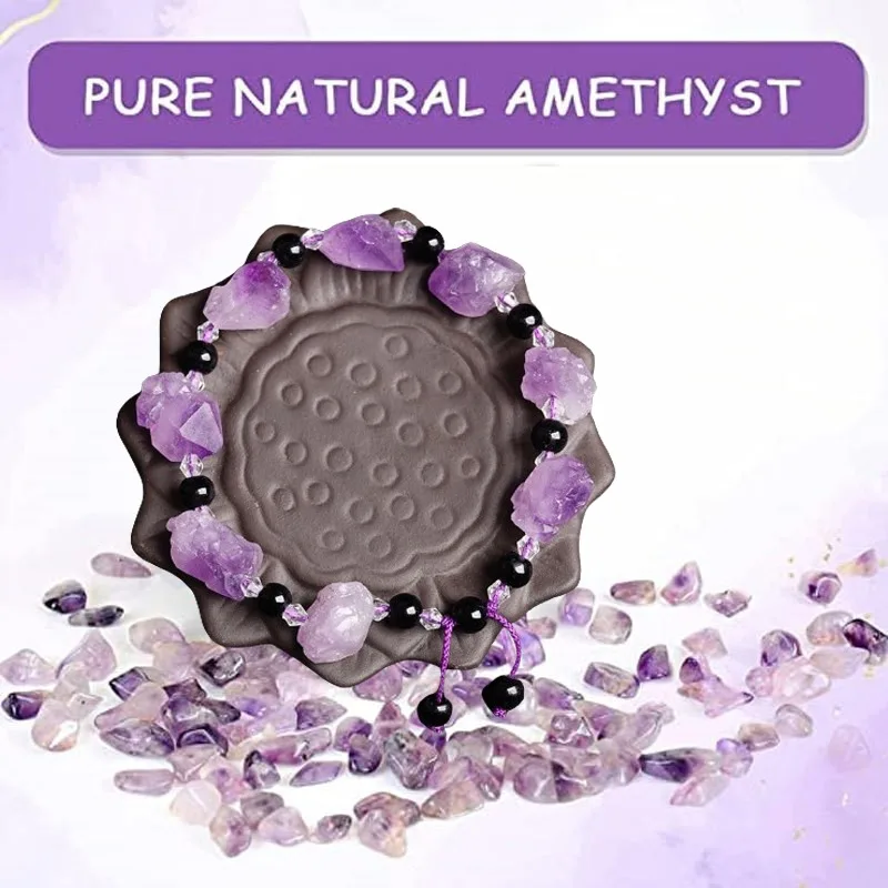 Natural Amethyst Body-purify Slimming Bracelet Stone Energy Bracelets for Women Men Fatigue Relief Healing Yoga