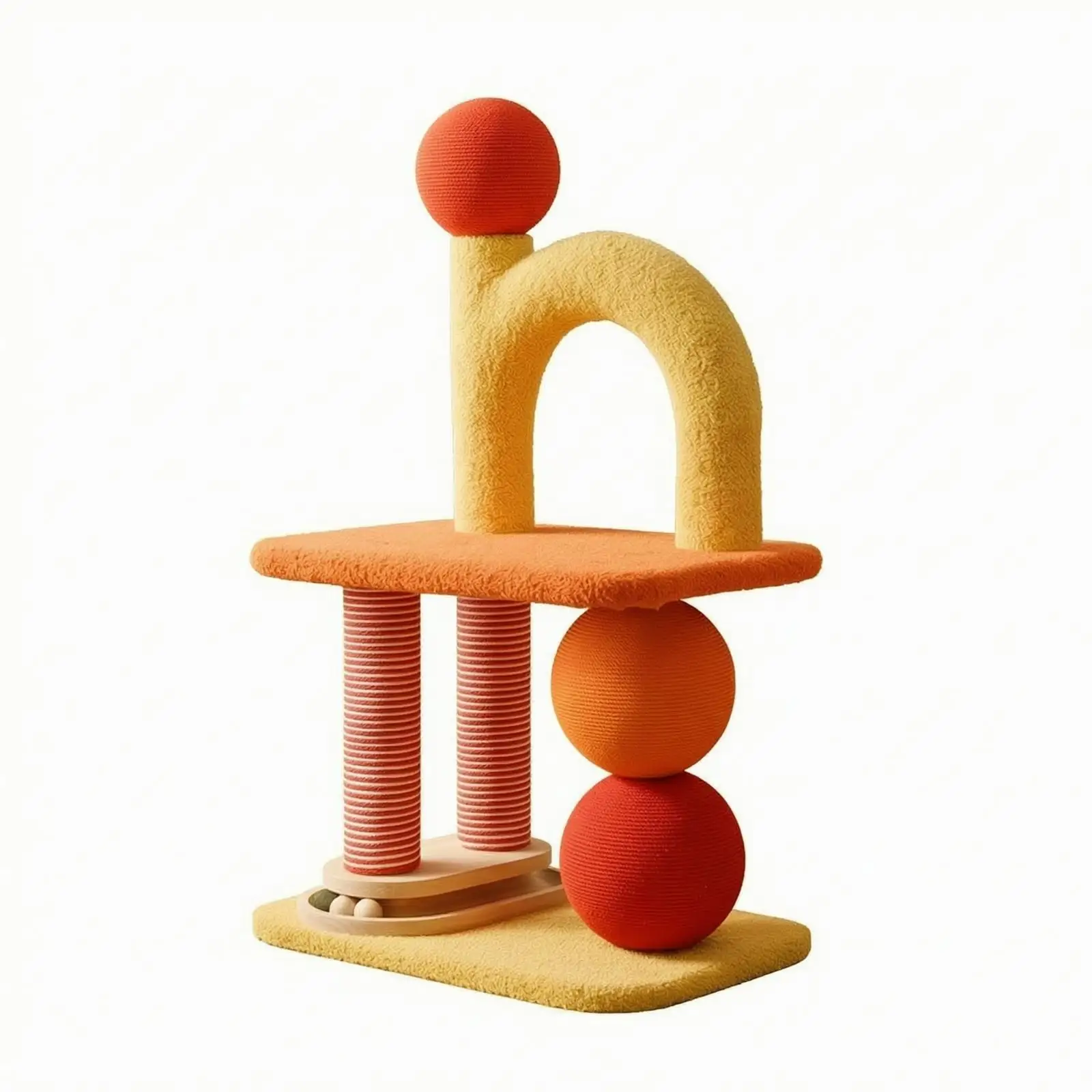 Space-saving Cat Tree for Indoor Felines Featuring Scratching Post and Soft Upper Perch