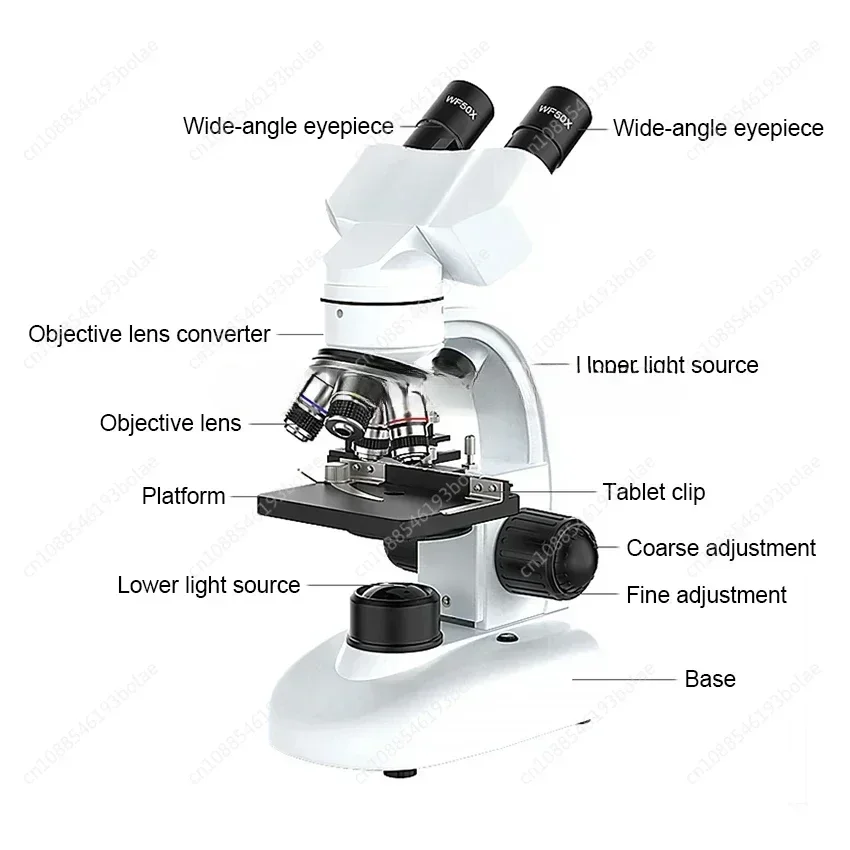 Zoom 6000X-20000X Biological HD Microscope Digital LED Lab Compound Microscope with Wide-Field 10X and 50X Eyepieces for Lab