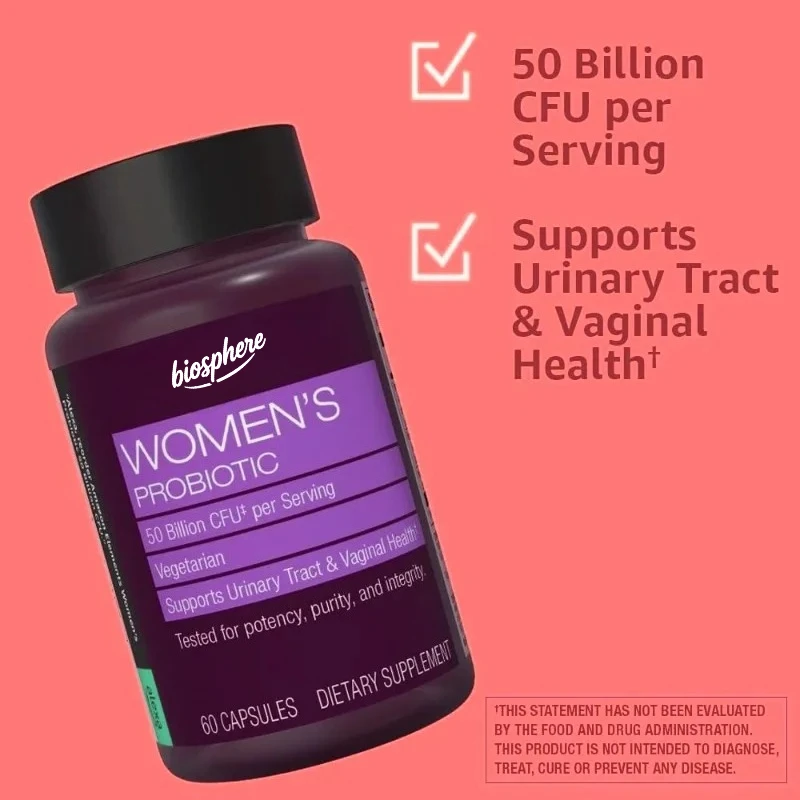 

Female probiotics with 50 billion CFU per serving, supporting urinary and vaginal health, 60 vegetarian capsules