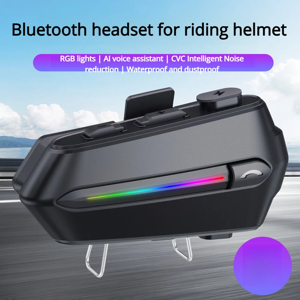

Умная Bluetooth-гарнитура для мотоциклетного шлема, универсальный дизайн для музыкальных звонков и доставки, водонепроницаемая для верховой езды на все погоду