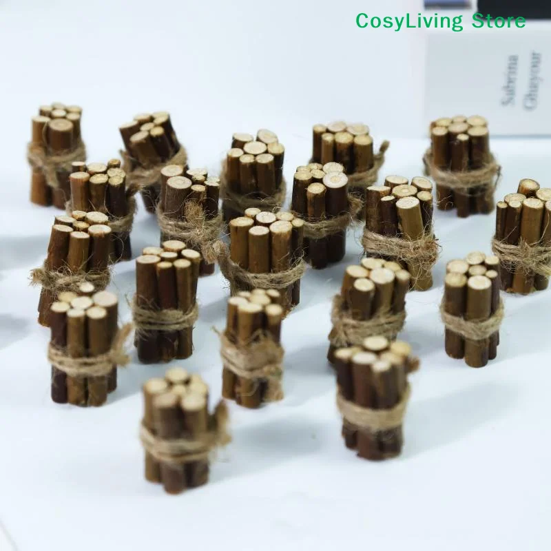 1/3/5Pcs Firewood Pile Wood Set Miniature Model Home Decoration Creative Food Play Kitchen Simulation Ornaments