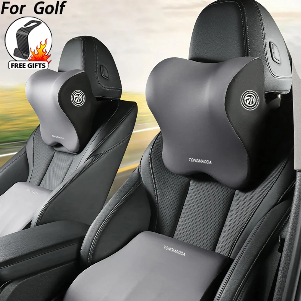 For VW Golf 2 3 4 5 6 7 8 GTI GTD R R32 Mk4 Mk5 Mk6 Mk7 Mk8 Car Comfort Headrest Lumbar Support Cushion Memory Foam Backrest