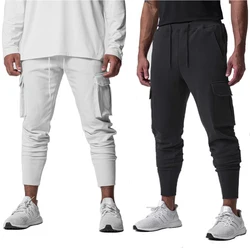 Mens Hip Hop Trousers Cotton Thick Sport Pants Joggers Casual Training Sweatpants Workout Fitness Multi Big Pockets Cargo Pants