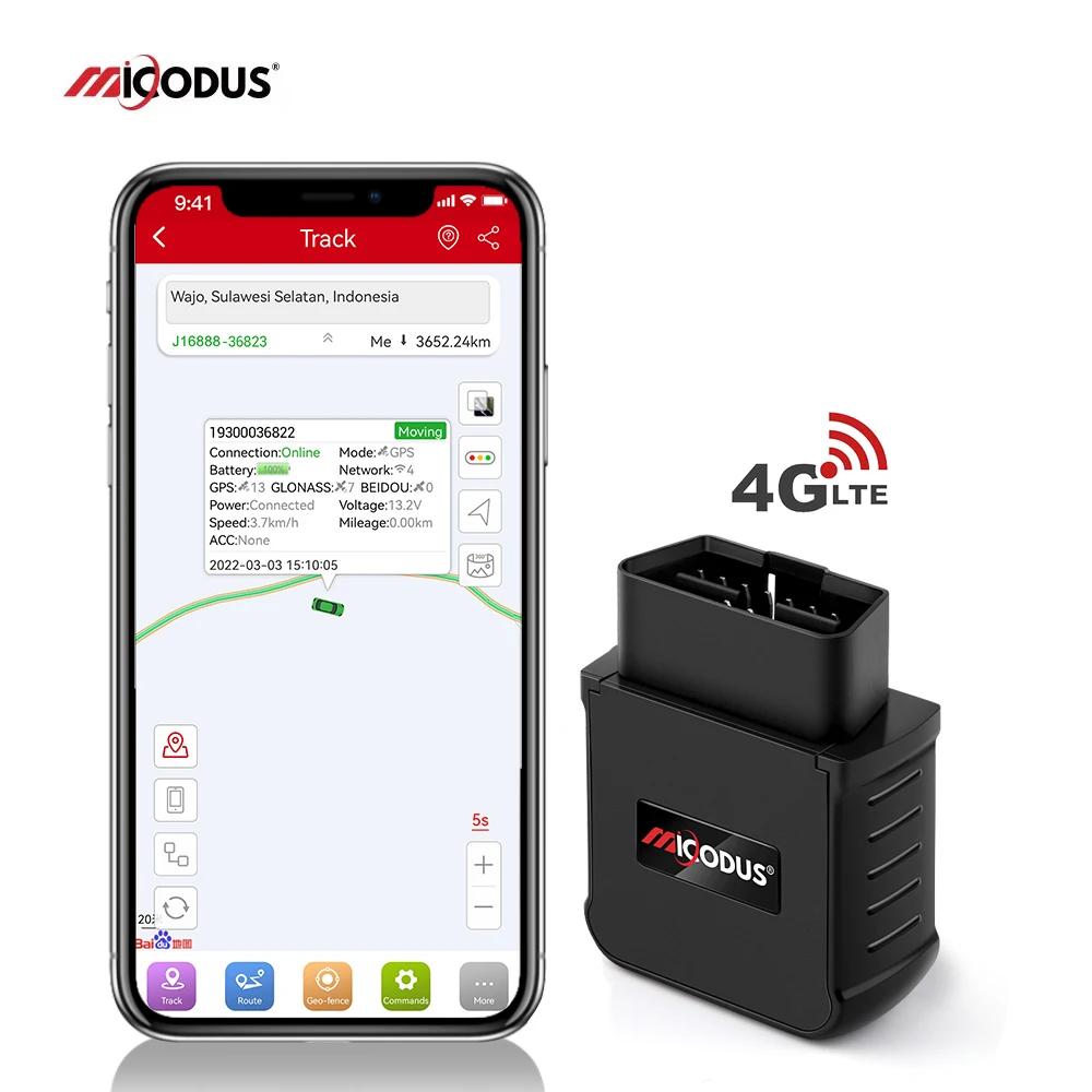 Micodus MV55G Pro Mini Vehicle Obd2 Gps Locator Voice Monitor CANBus LTE CAT4 Car Tracking Device 4G Wifi Obd Gps Tracker