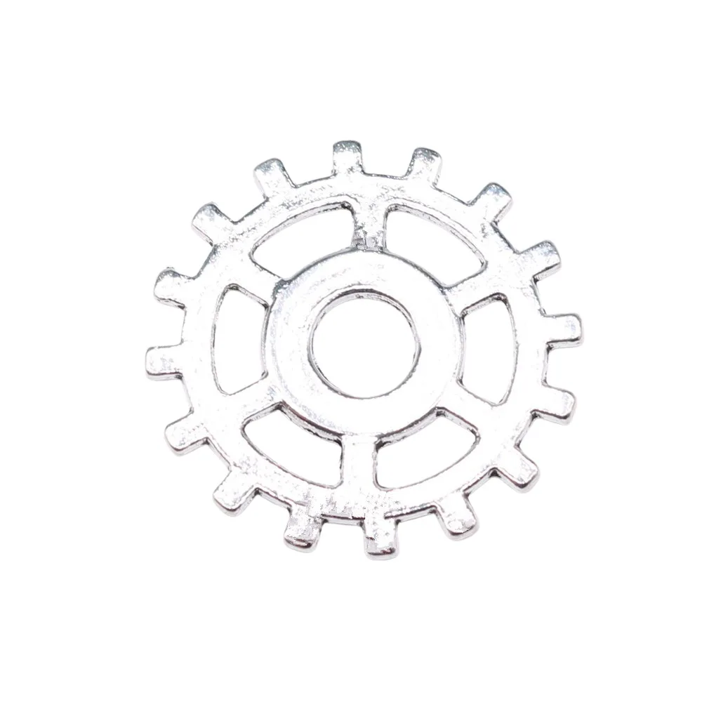 WYSIWYG 10 sztuk bransoletki Charms Steampunk biegów 2 kolory antyczne srebro kolor antyczny brąz kolor 25mm ze stopu metali biżuteria DIY akcesoria — zdjęcie 2