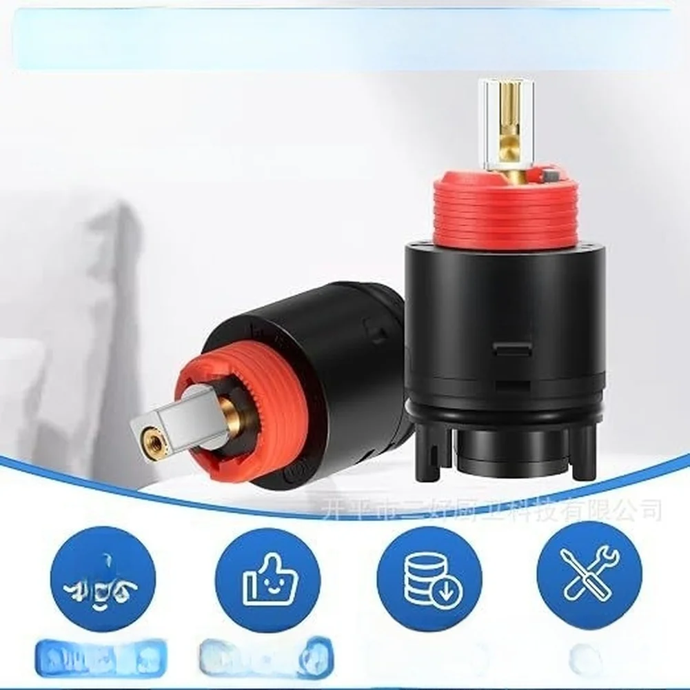 40mm Pressure Balance Valve Cartridge N40HLC Replacement Red Plastic Faucet Spool For Shower Mixer Tap Leak Prevention Plumbing
