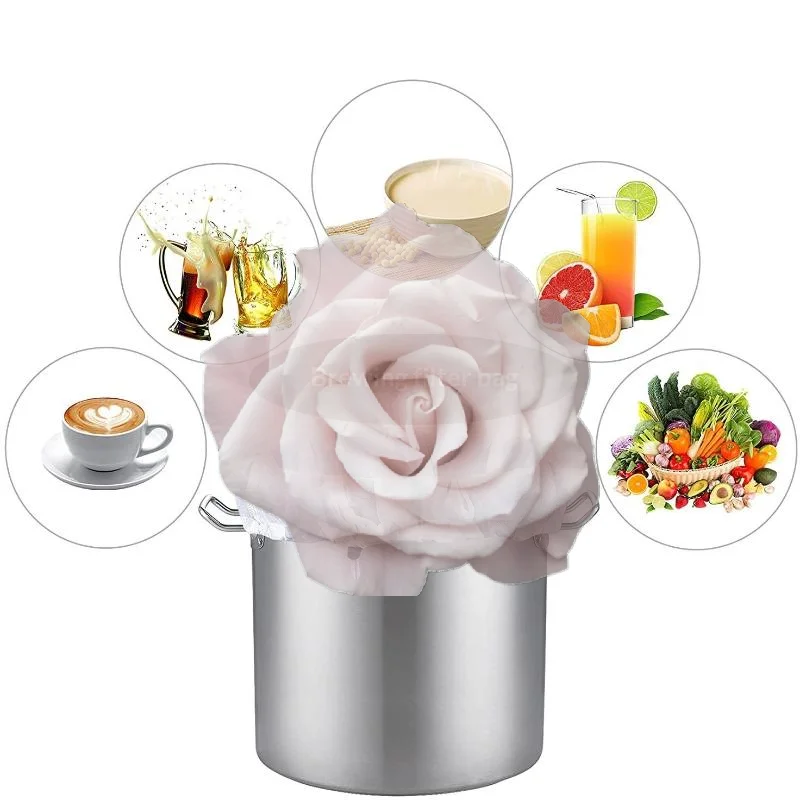 Popular Cylindrical Nylon Filter Bags Washable Fine Mesh Reusable Multiple Sizes for Home Brewing Herb Tea Vegetable Juice