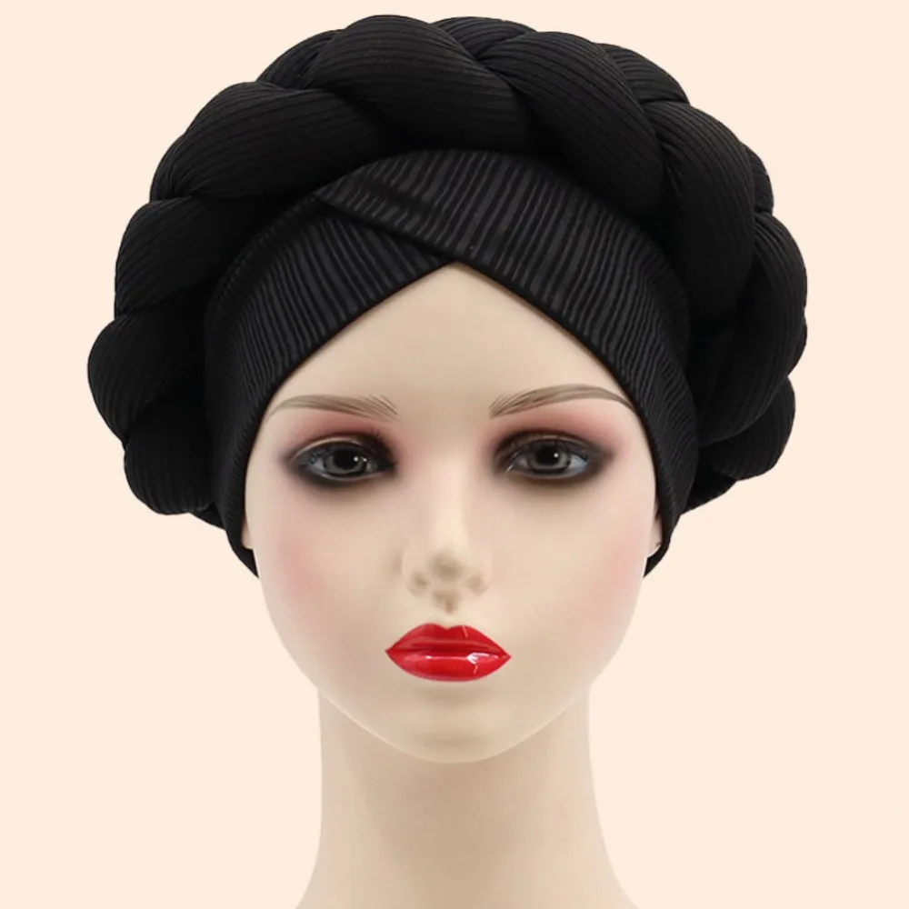 

New African Auto Gele Headtie Nigerian Wedding Gele Muslim Turban Cap Arab India Hat Female Head Wraps Turbante Mujer 2023