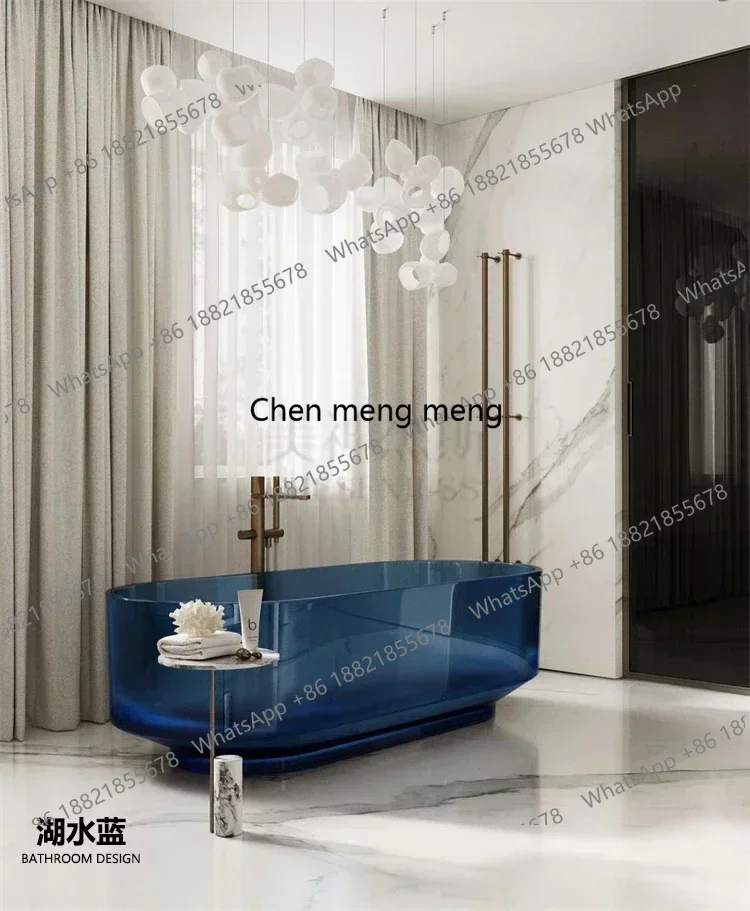F182Amber Transparent Resin Detached Hotel Villa Clubhouse Double Adult Bath Tub