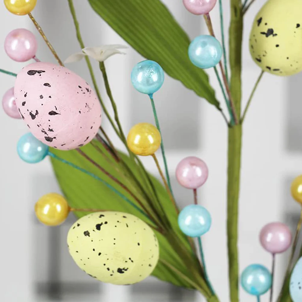 

3Pcs Artificial Easter Egg Picks Fine Workmanship Lifelike Festival Ornaments for Vase Filling Easter Decor Party Supplies