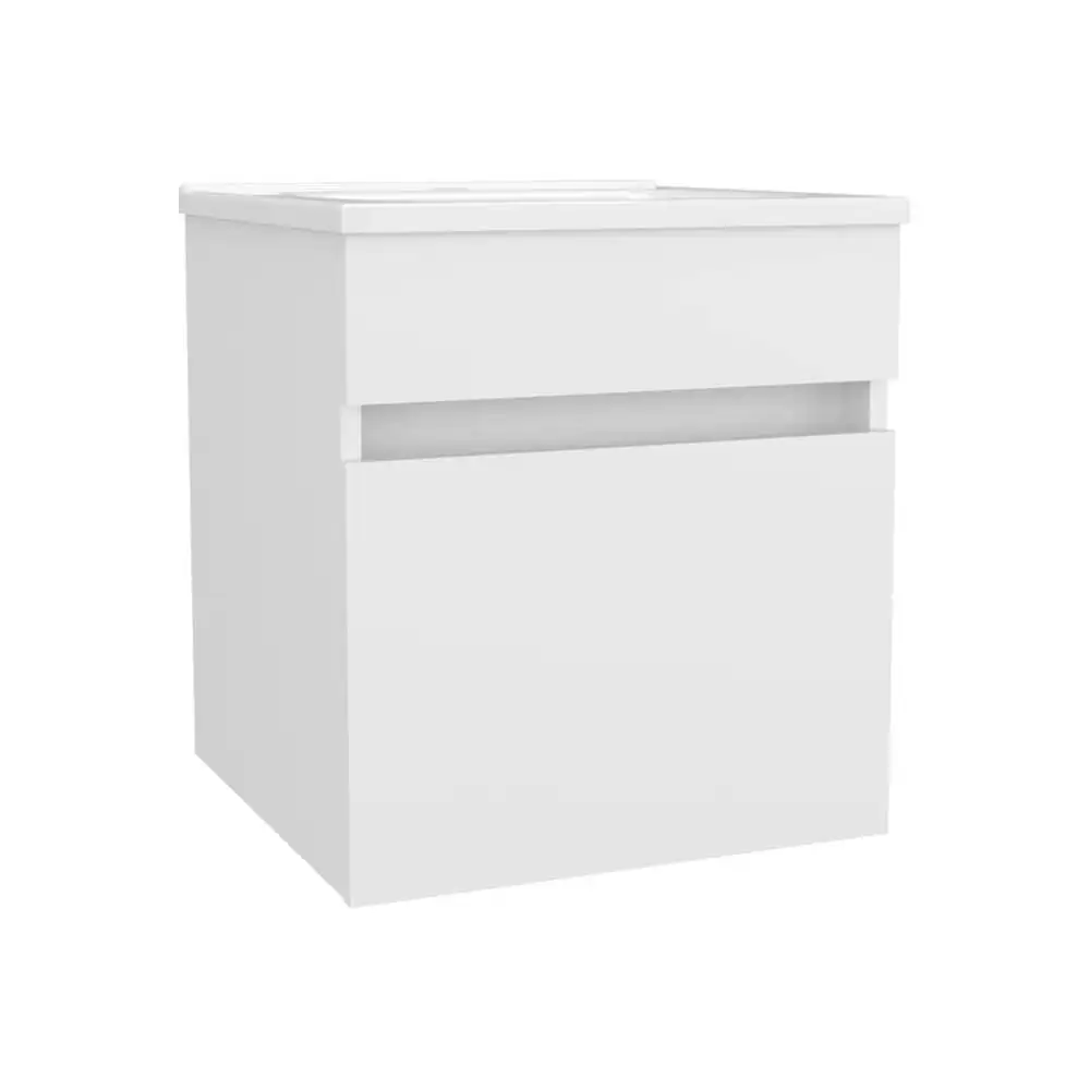 

White Bathroom Floating Vanity with Sink and 1 Door bathroom vanity cabinet with sink