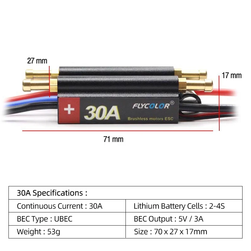 FlyColor 30A 50A 70A 90A 120A RC BOOT ESC Wasserdichter 2-6S Lipo Bürstenloser Geschwindigkeitsregler mit Programmkarte für RC-Bootsmotor