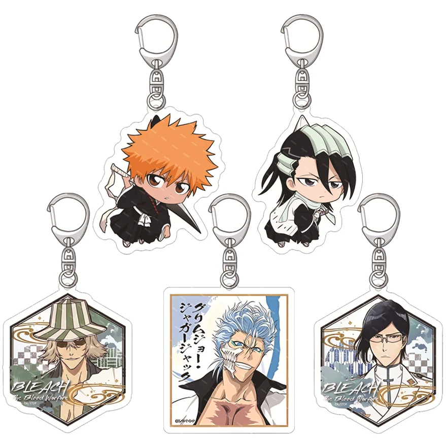 55MM Anime BLEACH‌ Figure Kurosaki Ichigo Uryuu Kuchiki Rukia Inoue Orihime Sado Yasutora Sousuke Acrylic Key Chain Cute Gifts