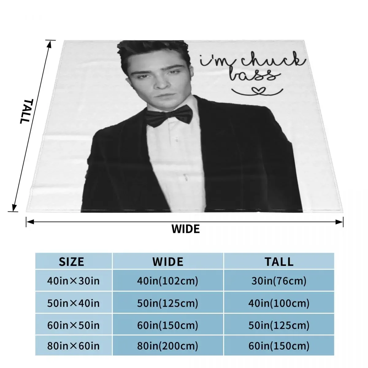 I\'M Chuck Bass Plush Blanket Throw Blanket Winter Warm Blanket Throw Blanket blankets for beds  blankets  throw blanket