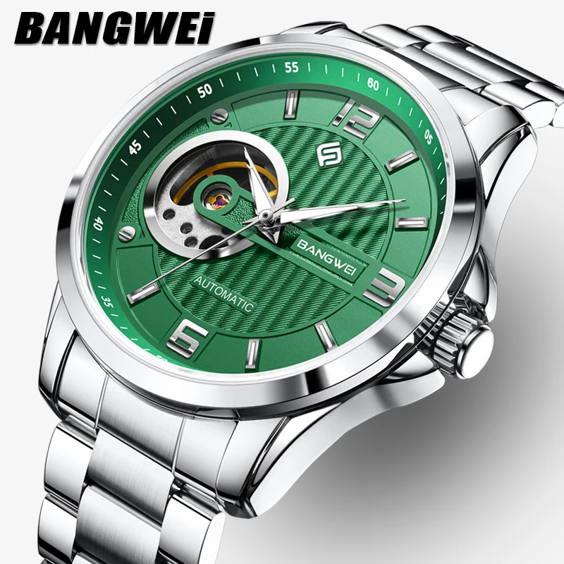 

BANGWEI 2025 новые автоматические часы для мужчин, модные механические мужские часы LIGE, водонепроницаемые наручные часы с турбийоном, Reloj Hombre