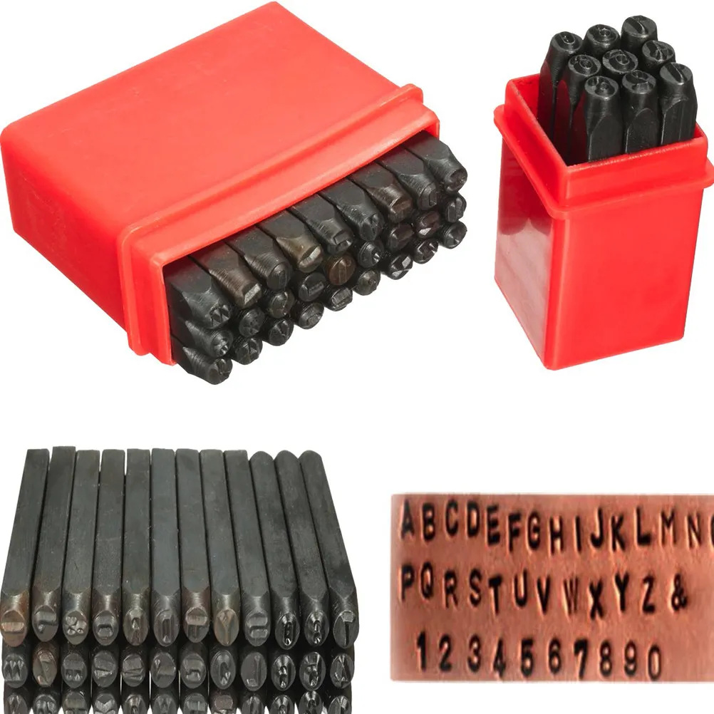 

36Pcs Stamping Letters Alphabet Numbers 2Mm Punch Set Steel Craft Stamp Tool for Embossing DIY