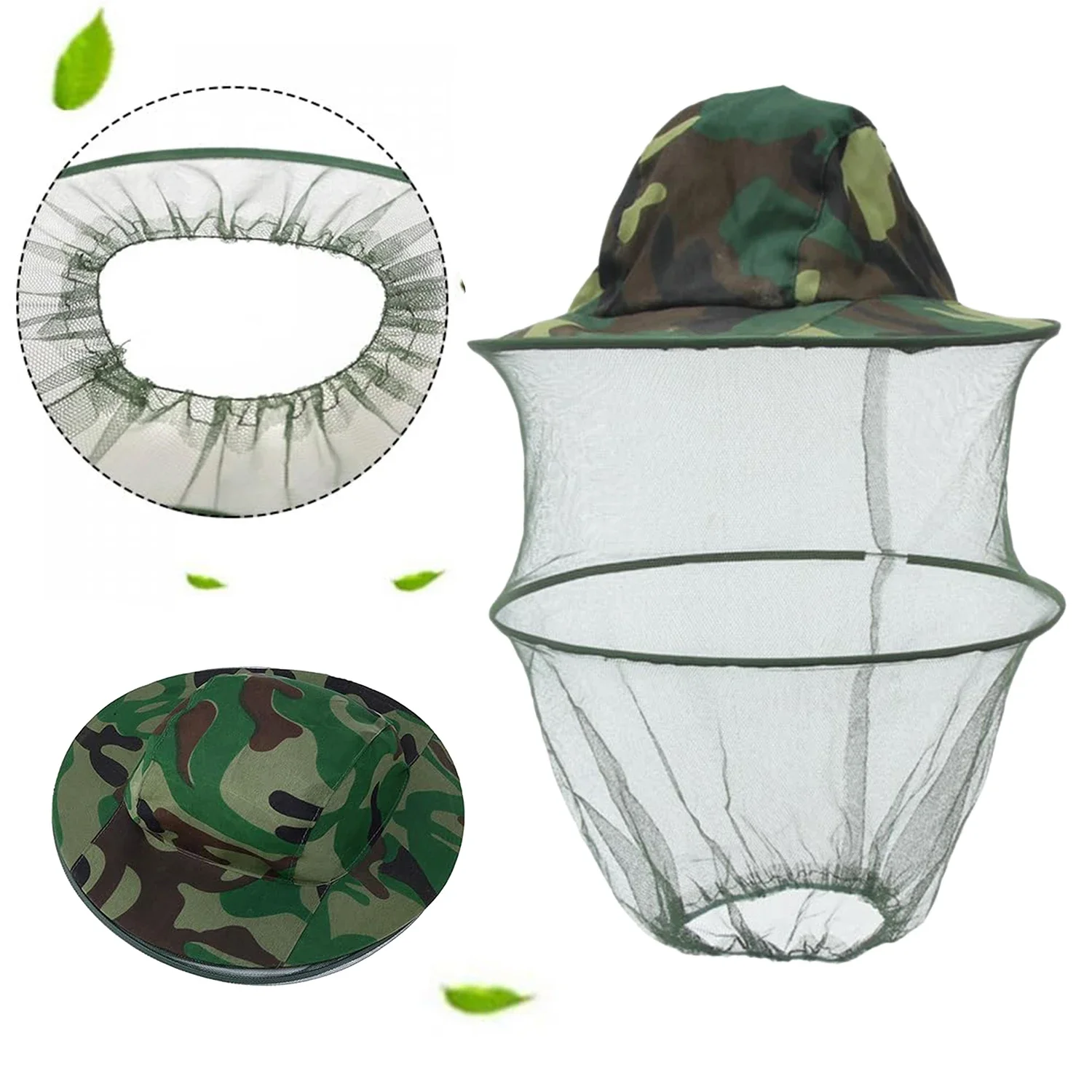 Outdoor Head Face Mask Hat Net Cover Anti-mosquito Cover Mosquito Net Cap Travel Breathable Head Mesh Covers Fishing Caps