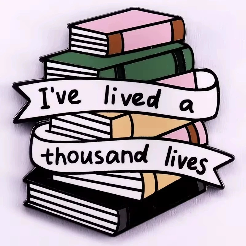 Cute Book Series Alphabet Enamel Pins Romantic Book Club Magic Flowers Library Card Badges Brooches Jewelry Gifts view 3