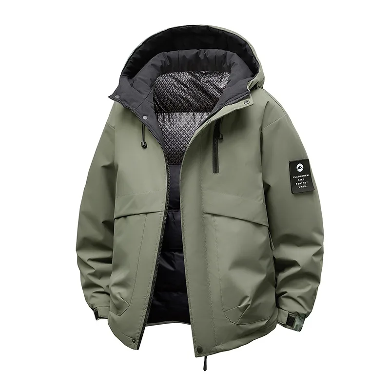 Graphene Cold-Proof Jacket Winter Men Waterproof Windproof Casual Cotton Hooded Fashion Outdoor Loose Thick Warm Coat