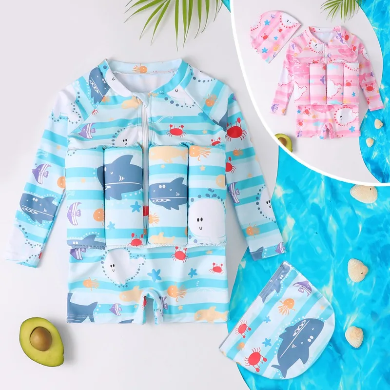 

Girls Boys Swimwear One-piece Baby Girls Swimwear Children's Surf Suit Trendy Buoyancy Swimsuit for Beach Pool Swimming Training