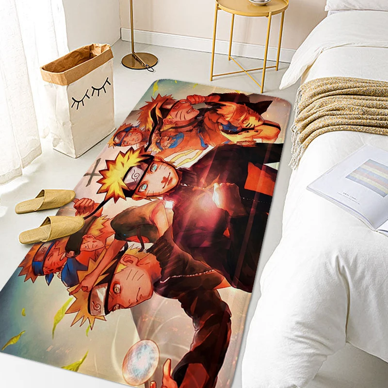 Digital Print N-Na-ruto Anime Rug for Bedroom Living Room Floor Carpet Washable Non-slip Kitchen Mat Soft Doormat Entrance Door