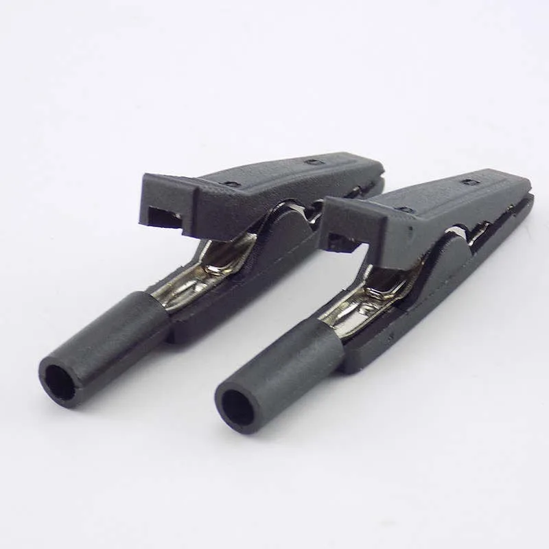 2mm Banana plug Alligator Clip Test lead Connector Cable Crocodile Insulated Probes Adapter for Multimeter Alligator Pen C4