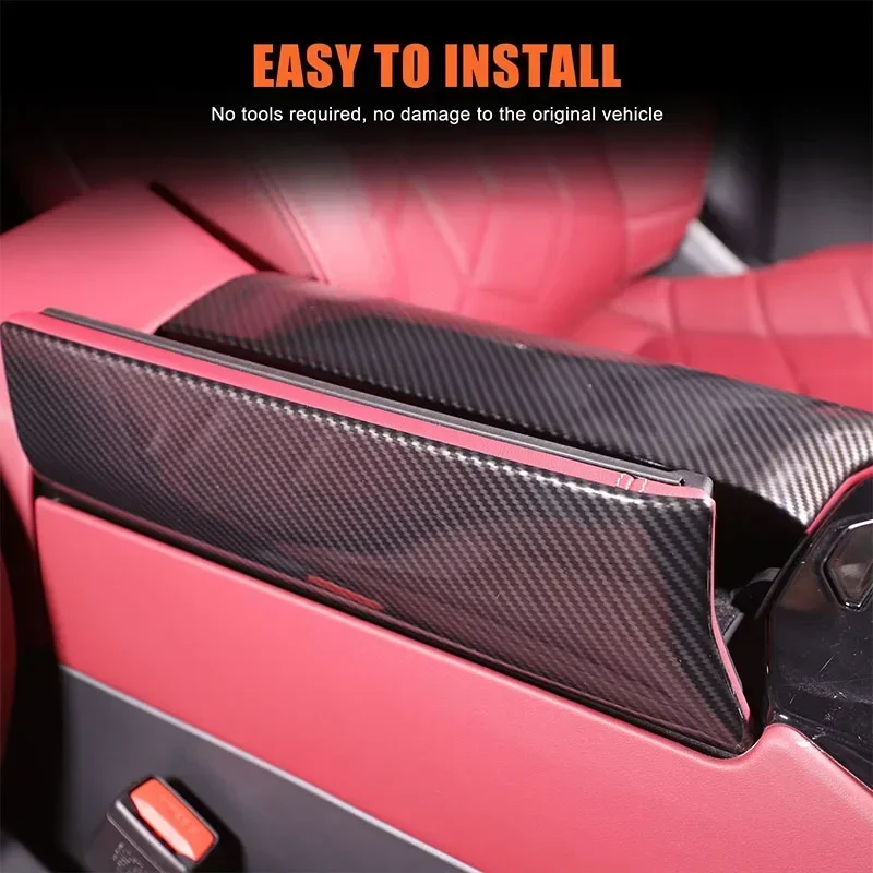 

For BMW 5 Series G60 2024 ABS Carbon Fiber Car Armrest Box Storage Box Frame Cover Trim Sticker Car Accessories