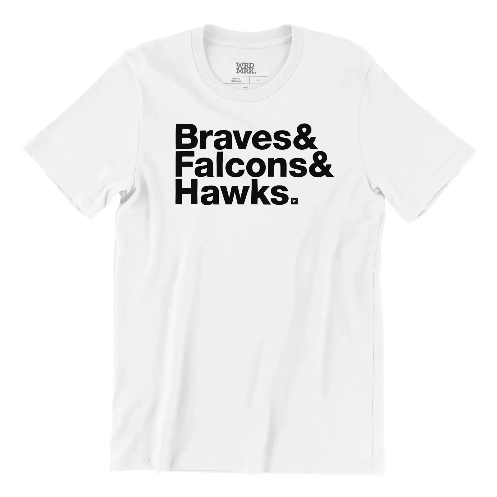 Atlanta Sports Fan T-Shirt - WRDMRK - Braves & Falcons & Hawks. List  Family Leisure letter T Shirts