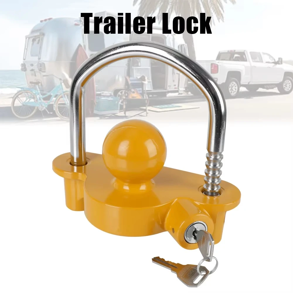 

Tow Ball Security Anti-Theft Trailer Coupler Hitch Lock U-Shape Universal Heavy-Duty Adjustable