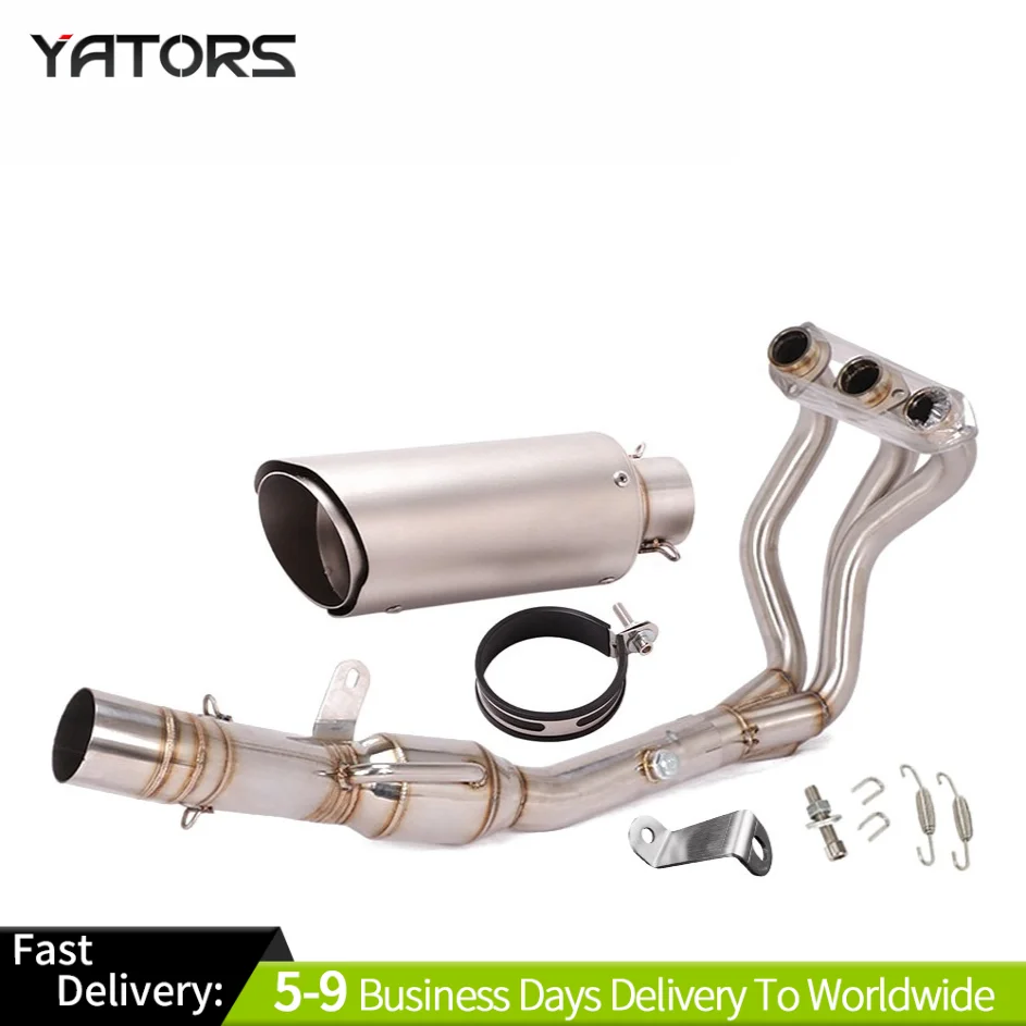 

Full Exhaust System Header Link Pipe Muffler Tips Slip For Yamaha MT09 2020-2023 Exhausts Pipes