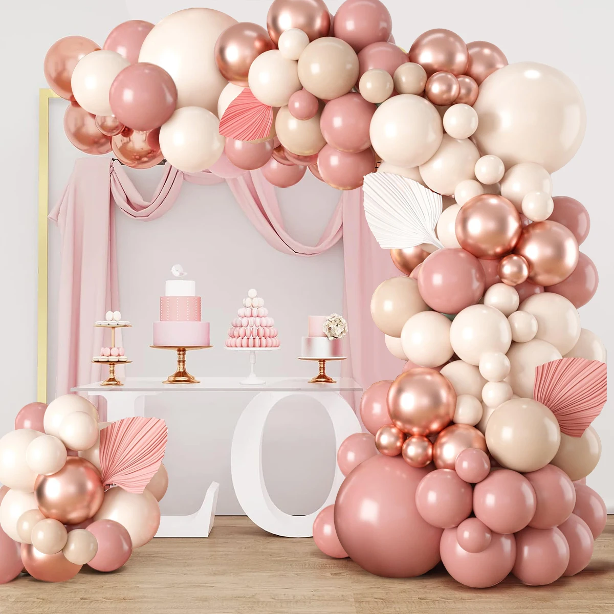 Retro pink Balloon Garland Arch Kit Birthday Party Decoration Kids Wedding Birthday Party Supplies Baby Shower Latex Balloon