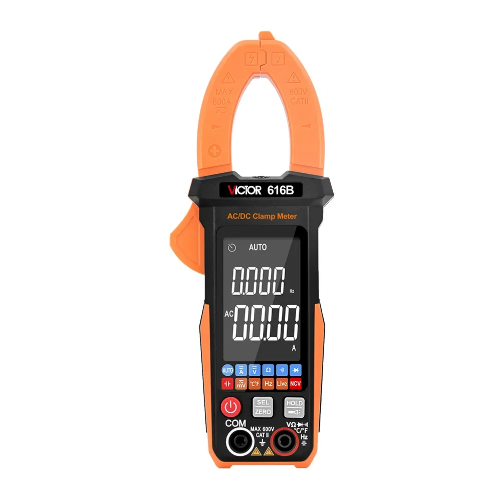 RuoShui 616A 616B Large Screen Reverse Display 600A 5999 Counts Auto Range Digital AC DC Clamp Meter