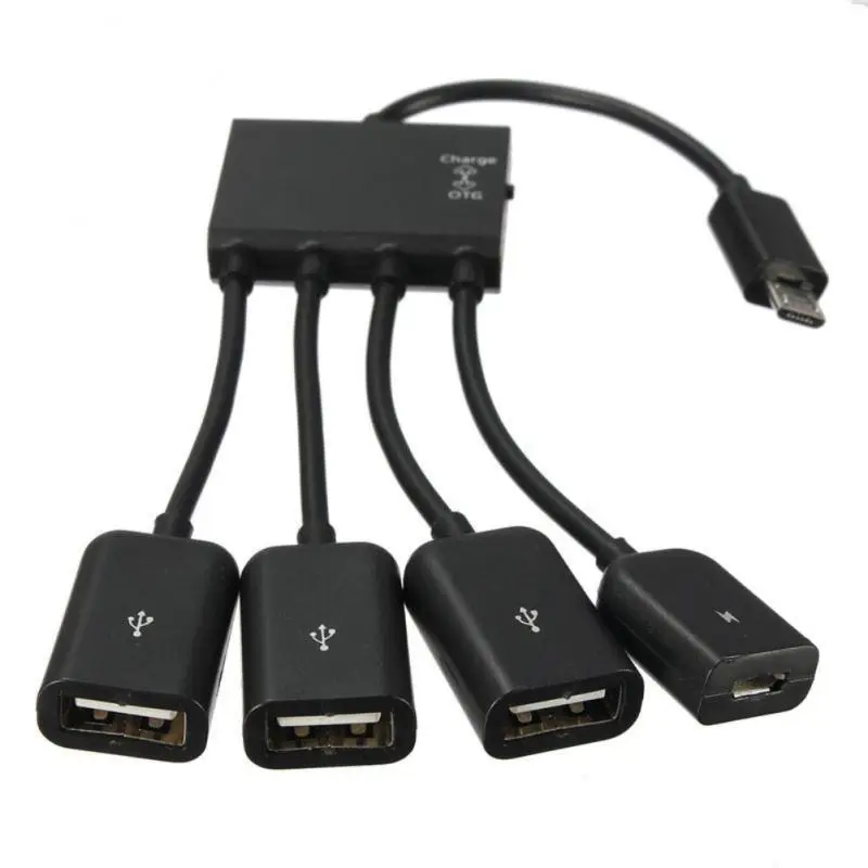 1/2/4PCS 4 Port Micro USB 2.0 HUB 4-IN-1 OTG Hub Power Adapter Cable For Android Phone Tablet PC