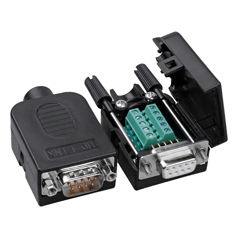 4PCS DB9 Female Breakout Connector,DB9 Solderless RS232 D-SUB Serial To 9-Pin Port Terminal Adapter Connector