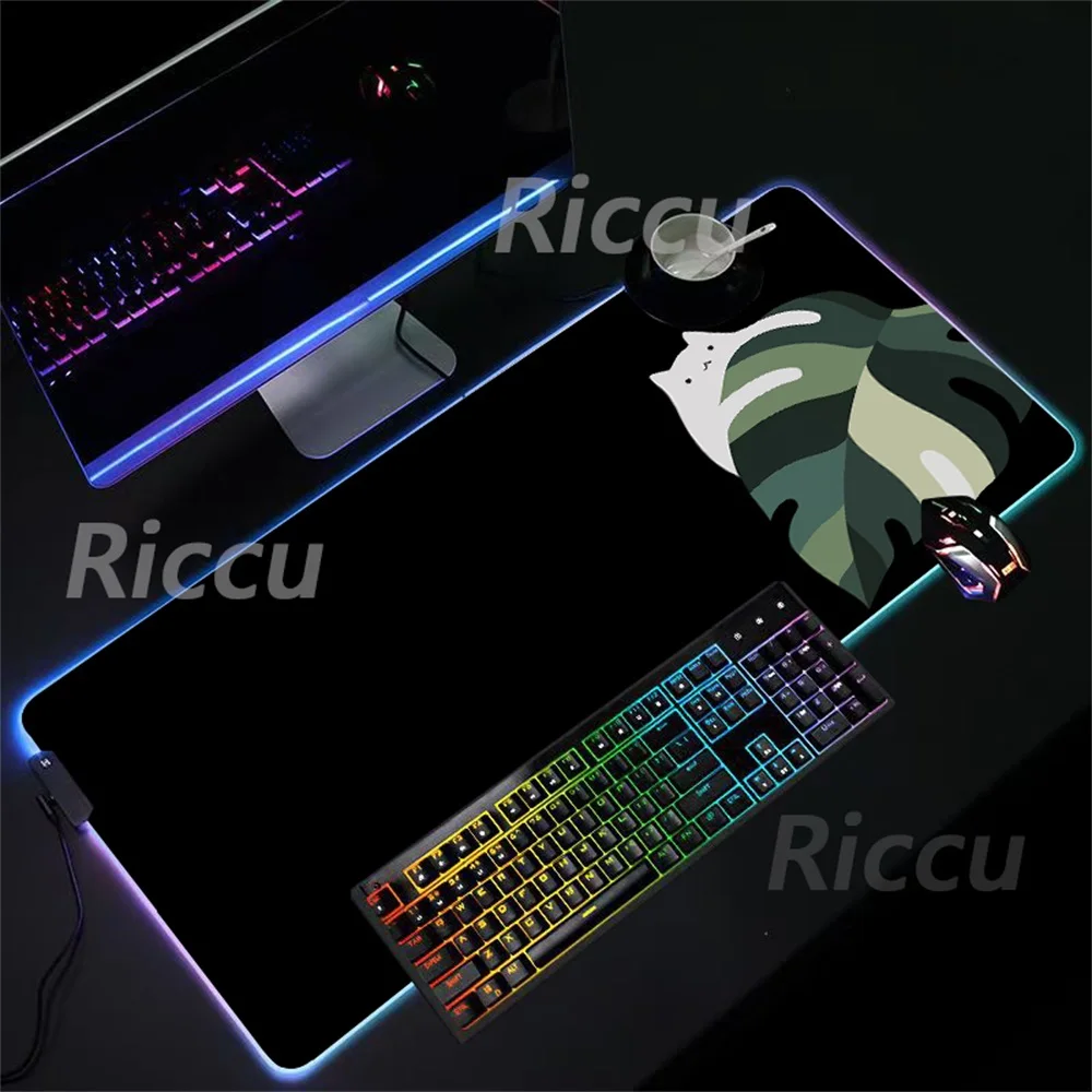 

Hot selling item Plant Cat mat High definition definition print New image Table mat RGB Mouse Pad XXL Table accessory mouse pad