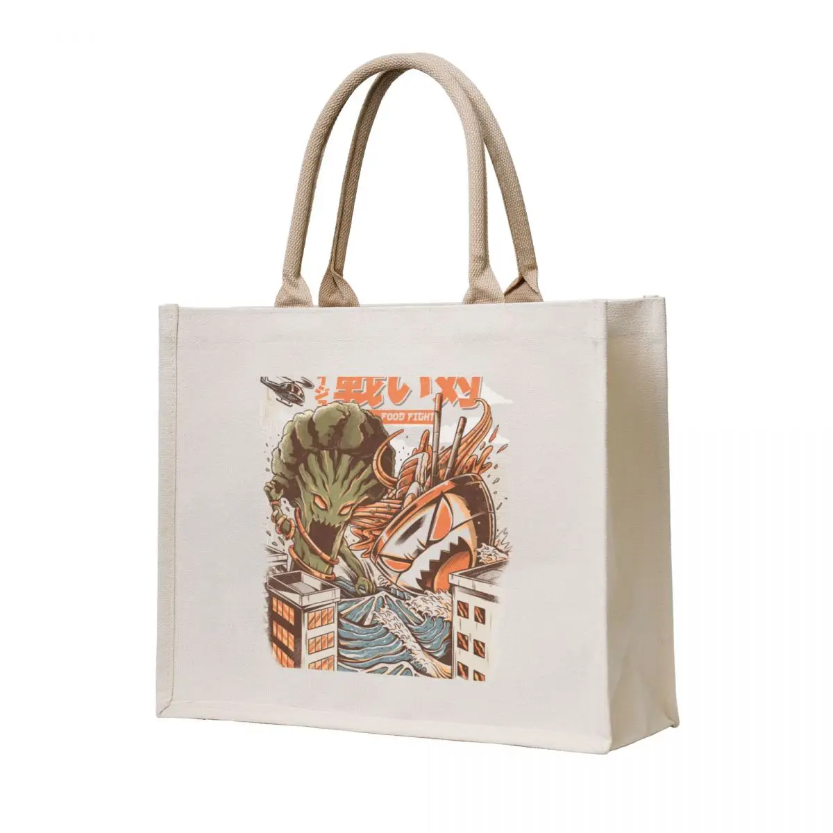 

Brocco vs Ramen Kaijus Tote Bag shopping bags foldable Handbags Handbags women