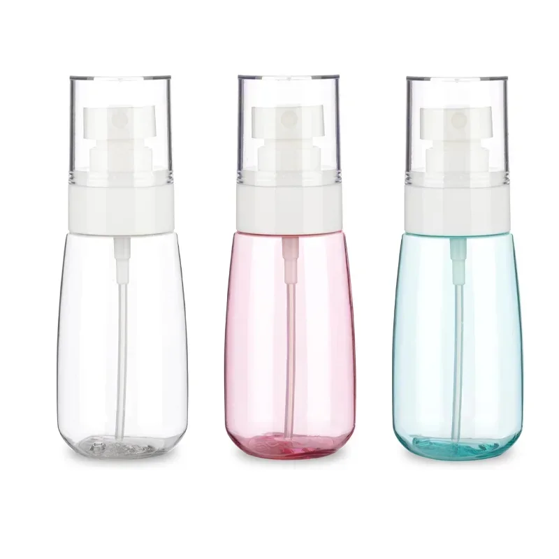 1Pcs 30ml-100ml Portable Fine Mist Spray Bottle Transparent Plastic Alcohol Atomiser Portable Empty Toxic Free Nail Care Tools