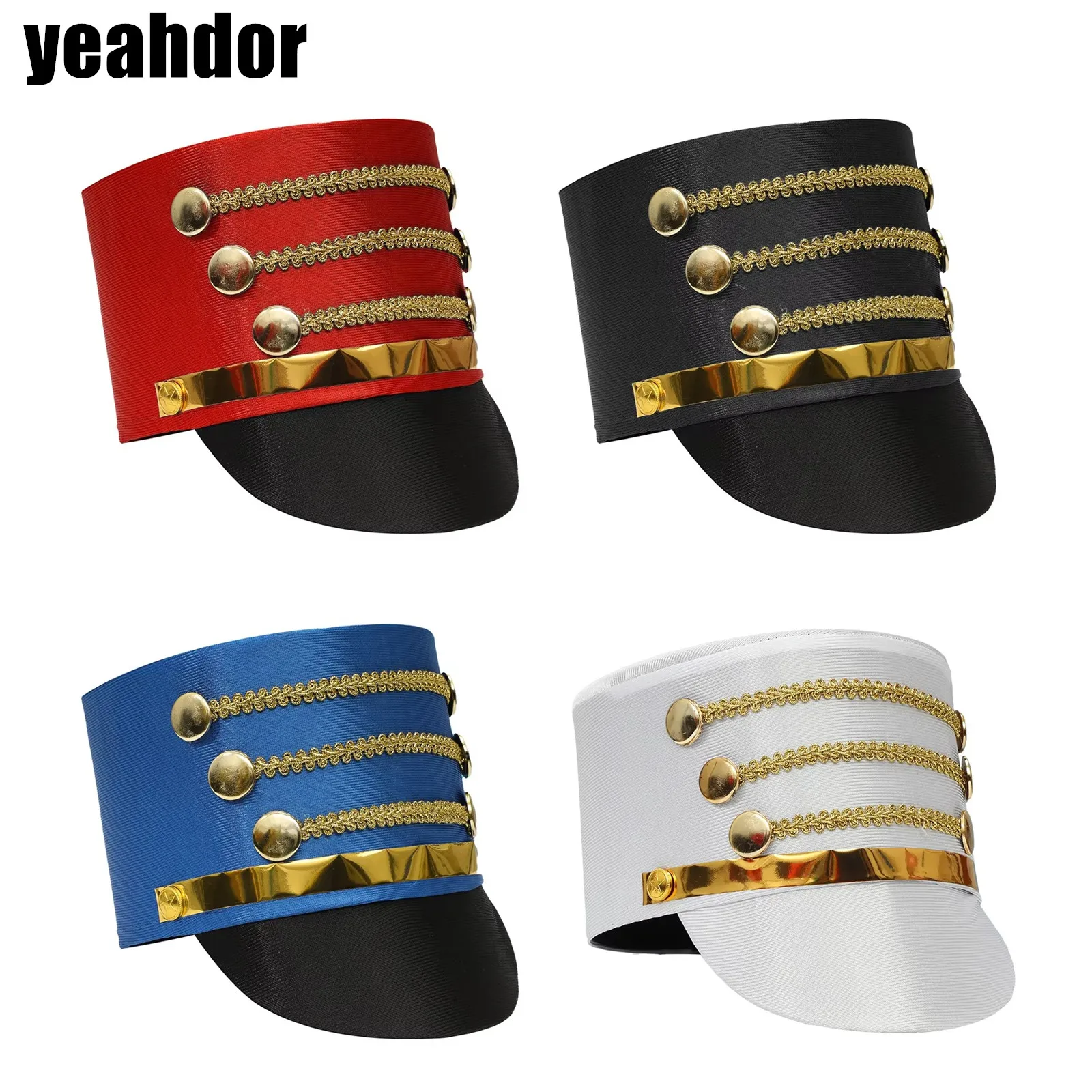 Children Kids Majorette Master Hat Soldier Band Costume Accessory Hat Props for Halloween Themed Party Cosplay