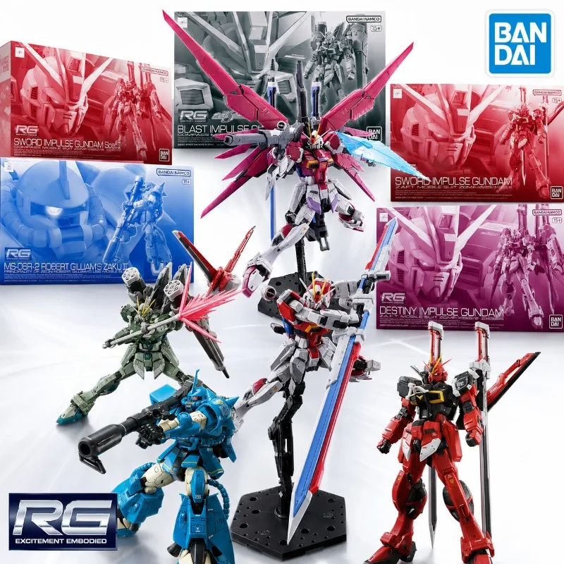 Bandai Original RG 1/144 Sword Blast Impulse Gundam Spec II Destiny Robert Gilliam Zaku II PB Limited Assembly Model Toy