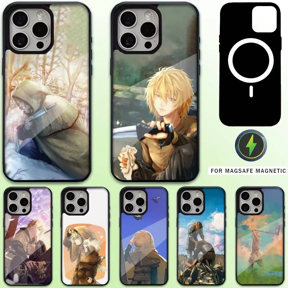 

V-Vinland S-Sagas Manga Phone Case For iPhone17,16,15,14,13,12,11 Plus,Pro Max Magnetic For Magsafe Wireless Charging