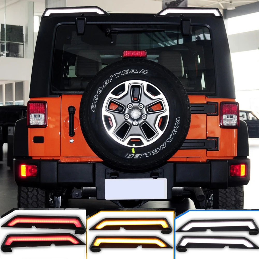 

Turn Signal Lamp With Adapter Cable for Jeep Wrangler JL 2018 2019 2020-2023 Car Rear Spoiler Tail Wing Roof LED Brake Light