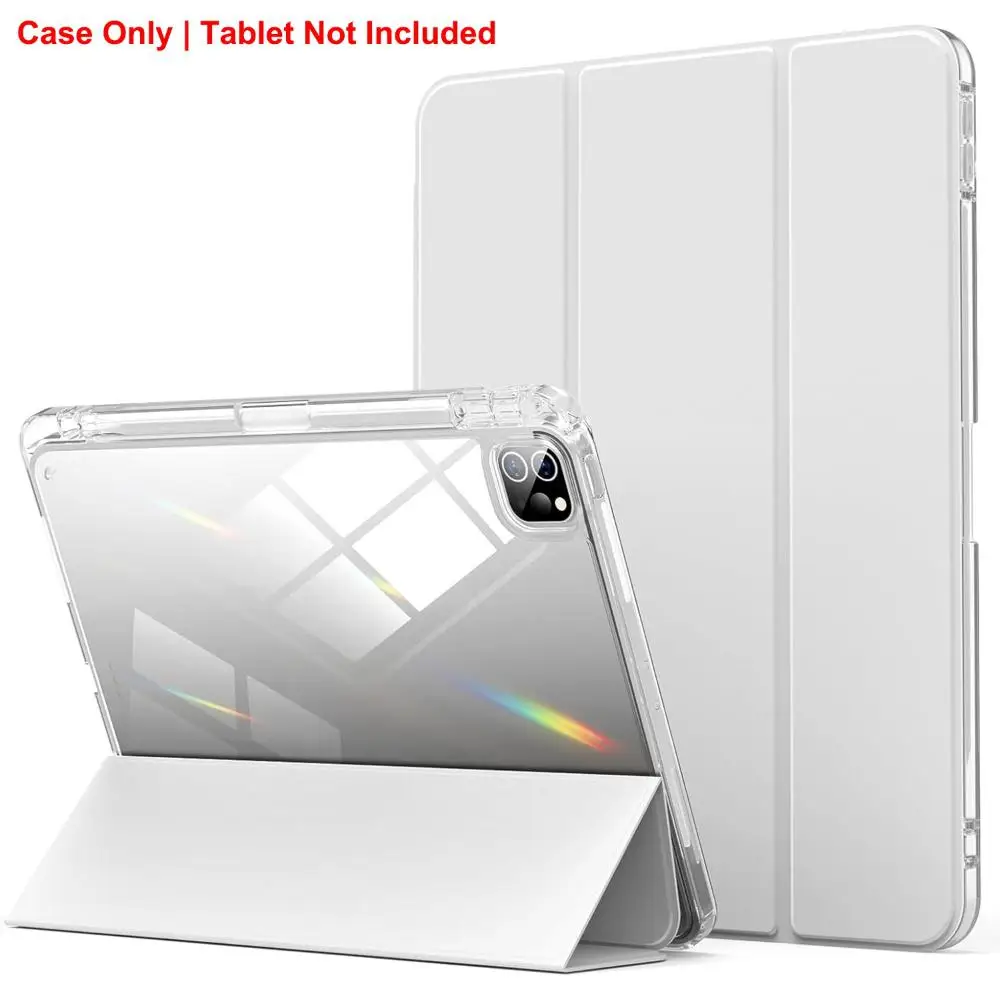 Transparante Crystal Tablet Case met penhouder voor iPad Pro 11 inch 2018 2020 2021 2022 PU Lederen Flip Magnetische Stand Case