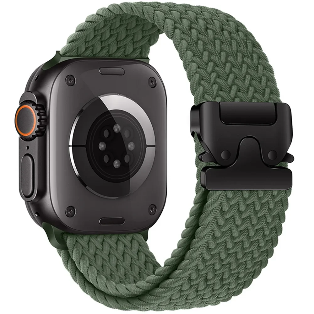 for Apple Watch 46mm Band 49mm 45mm 44mm 42mm Nylon Loop Parachute-style Buckle Strap iWatch Ultra 10 9 8 7 6 SE 5 4 3 41mm 40mm