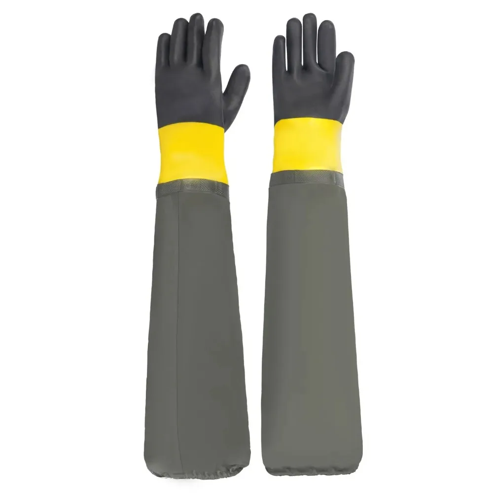 70cm Length Chemical Resistant Thickened Acid Alkali Corrosion Proof Safety Work Gloves for Lab Industrial Chemical Experiment