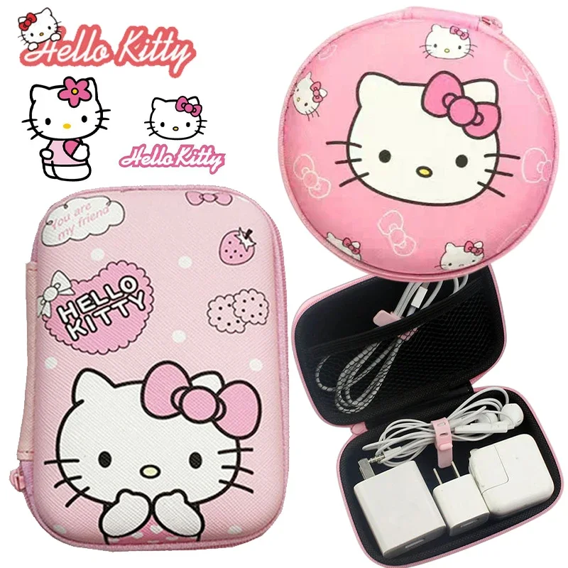 

Sanrio, Hello Kitty дорожный кабель для передачи данных, Портативная сумка для хранения цифровых продуктов, USB-сумка для хранения наушников, чехол Зарядное устройство, U-диск, Новинка