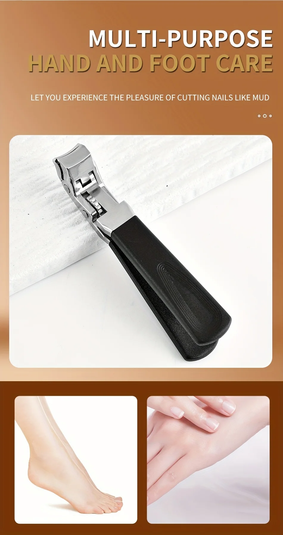 1 Stück Neue Gebogene Nagelzange mit Großer Öffnung - Ergonomischer Zehennagelknipser für Dicke Nägel, Premium-Stahl-Nagelschneider – Detail 6