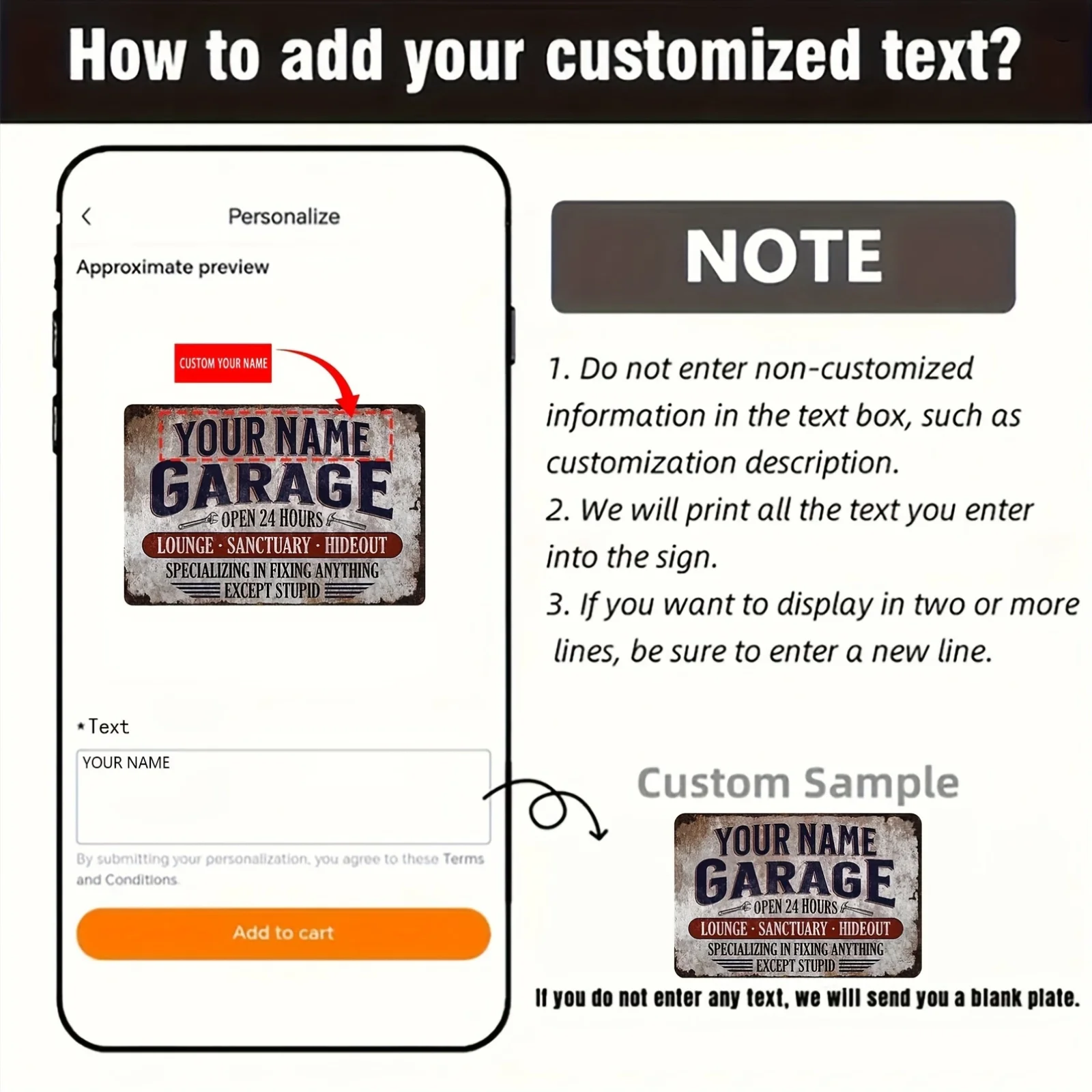 Custom 8x12" Retro Aluminum Sign for Car - Weatherproof Vintage Metal Plaque with Pre-drilled Holes for Garage Home Decor view 5